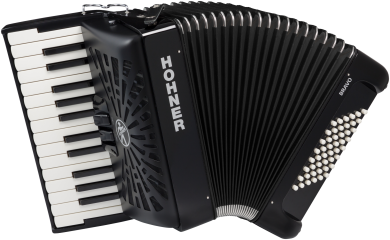 Hohner Bravo II 48 silent key schwarz Akkordeon 