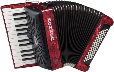 Hohner Bravo II 60 silent key  rot Akkordeon 